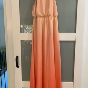 Elegant Peach Ombre Maxi Dress